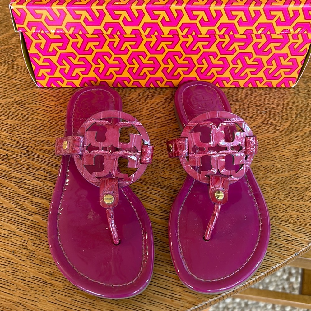 Tory Burch size 6 1/2 Hot Pink Miller Sandals